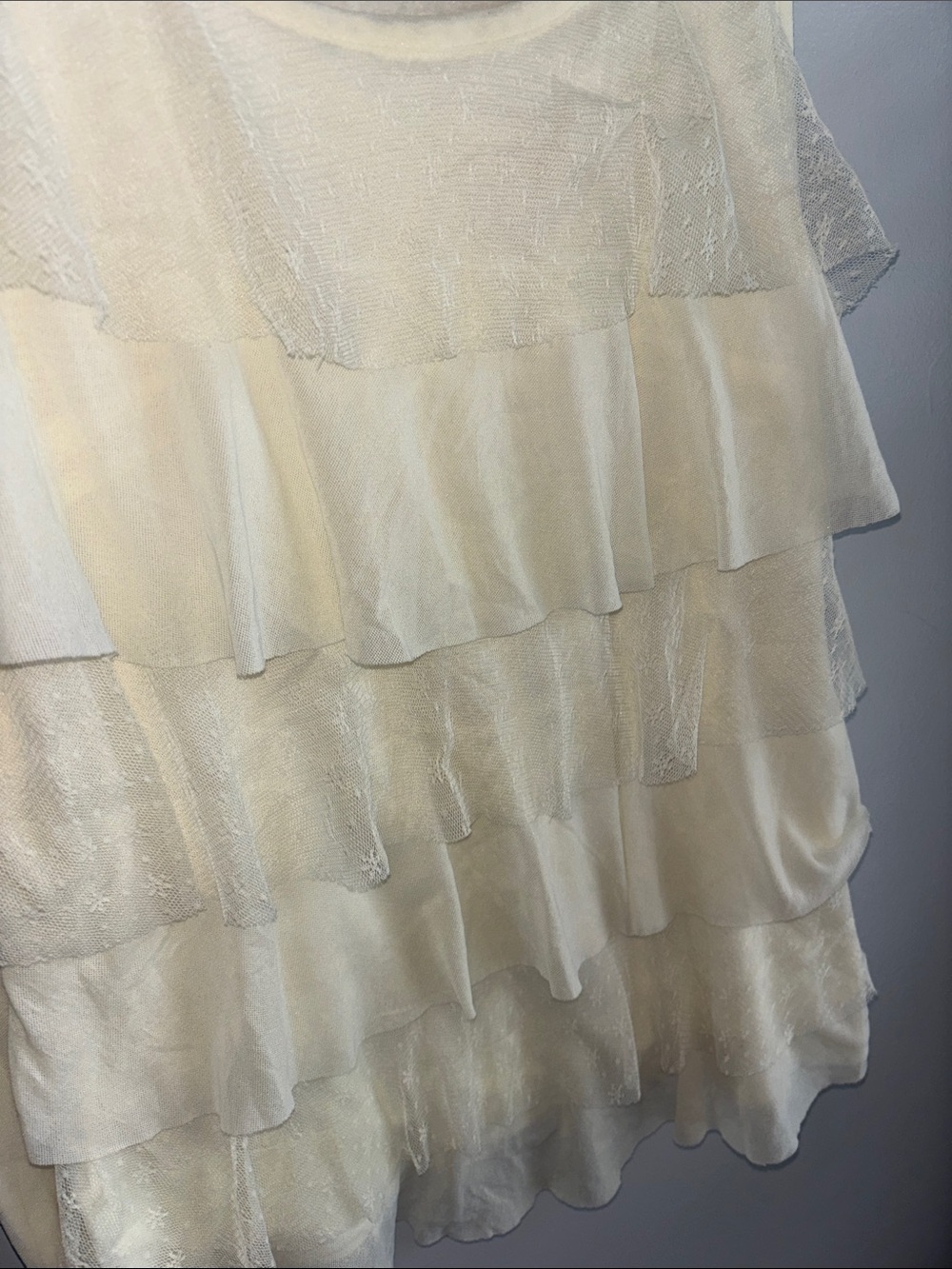 Chico's Cream Layered Ruffle Tank - Picture 3 of 5